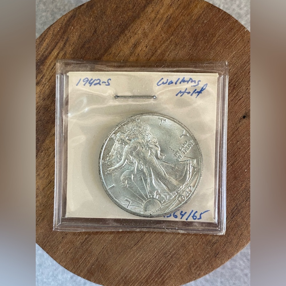 1942-S Walking Liberty Half Dollar Coin - Picture 8 of 16